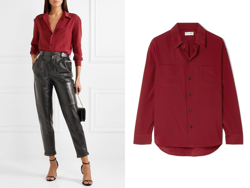 Printed Silk Crepe De Chine Shirt from Saint Laurent