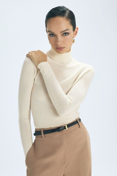 Hazel Atelier Cashmere Funnel Neck Top    from Reiss