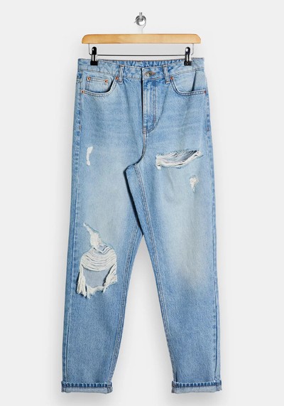 Bleach Super Ripped Mom Tapered Jeans