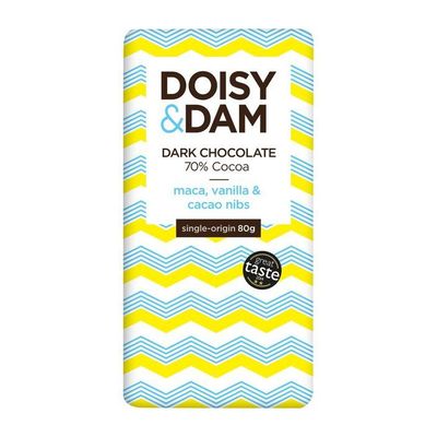 Maca, Vanilla & Cacao Nibs 70% Dark Chocolate from Doisy & Dam