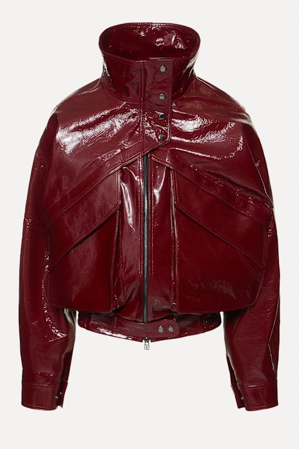 Patent Leather High Neck Bomber Jacket from Magda Butrym