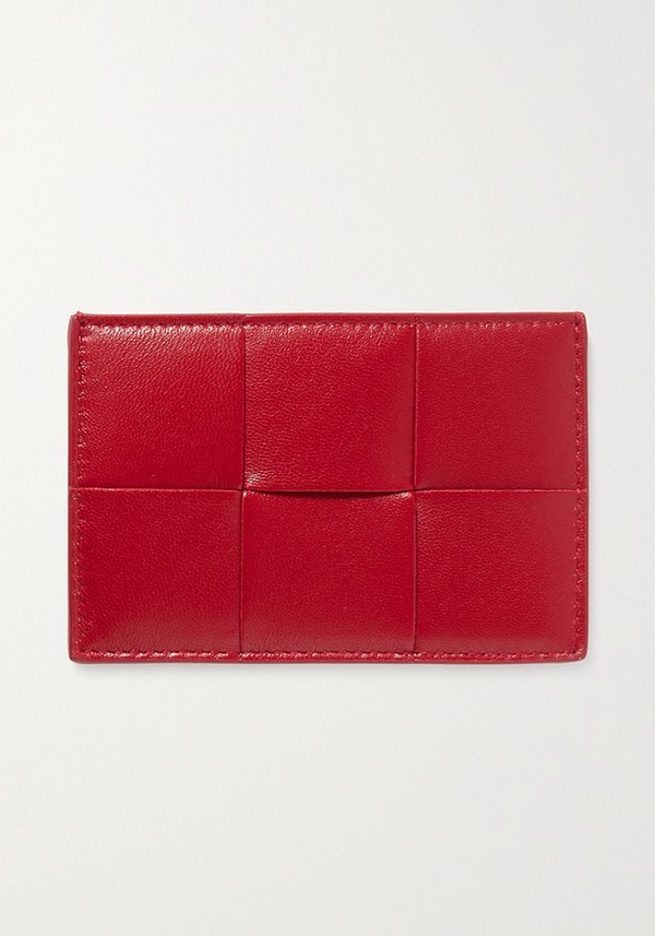 Cassette Intrecciato Leather Cardholder from Bottega Veneta