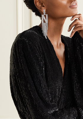 Alphabet Rhodium Earring from Retrofête