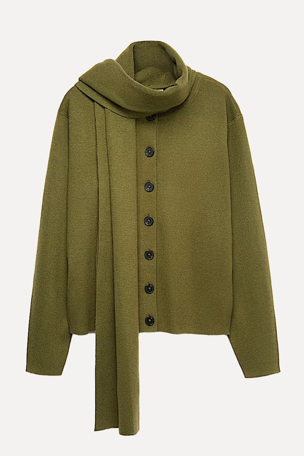 Air-Yarn Scarf-Neck Cardigan from Marks & Spencer