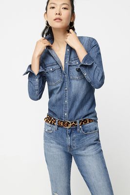 Western Chambray Shirt In Vintage Indigo from J Crew
