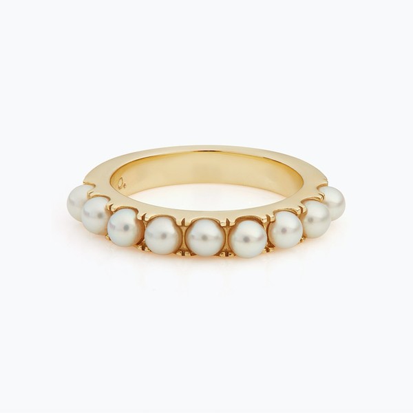 Vermeil Pearl Half Eternity Ring from Otiumberg