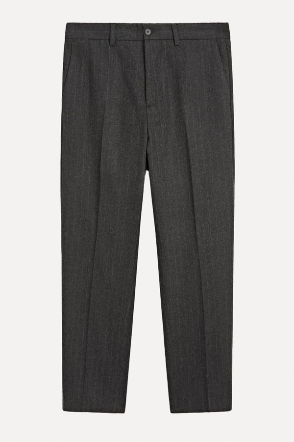 Striped Wool Blend Trousers