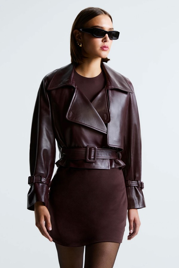 Hatti Cropped Leather Jacket from Nour Hammour