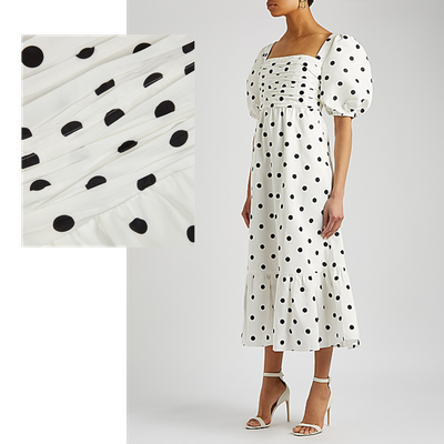 White Polka-Dot Taffeta Midi Dress, £340 | Self-Portrait