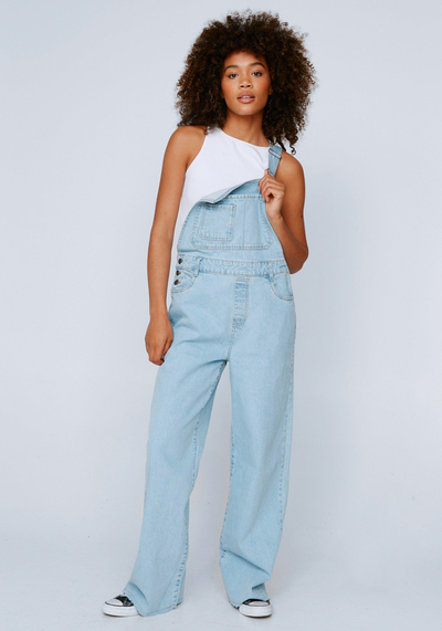 Wide Leg Denim Dungarees