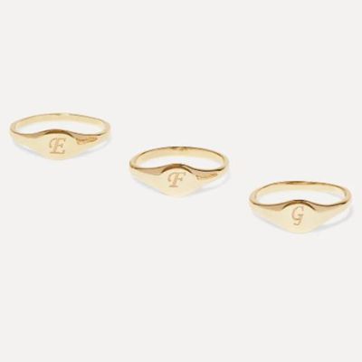 Alphabet Mini Pinky Gold Ring from Stone And Strand