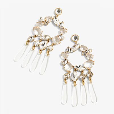 Crystal Circle Drop Earrings from J.Crew