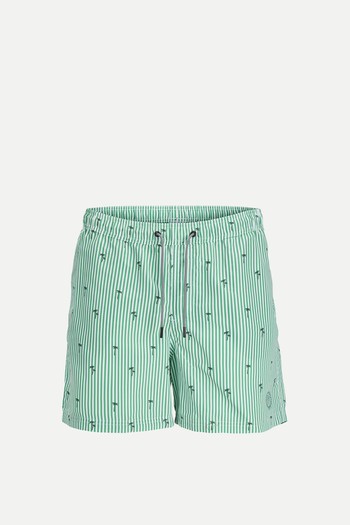 Striped Palm Print Swim Shorts from Jack & Jones 