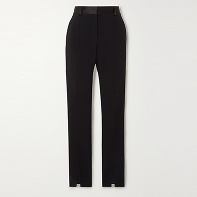 Satin Trimmed Twill Slim Fit Pants from Victoria Beckam