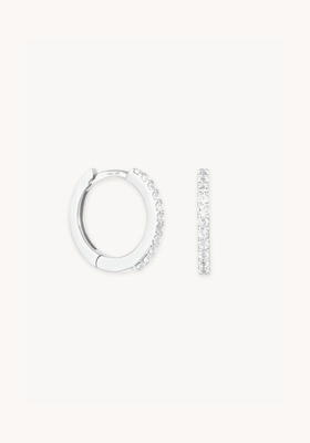 Topaz Hoops In Solid White Gold