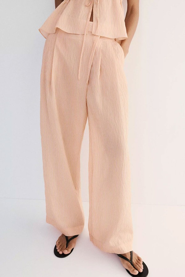 Striped Lyocell Trousers from Mango