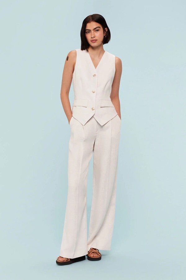 Lea Pleat Linen Trousers