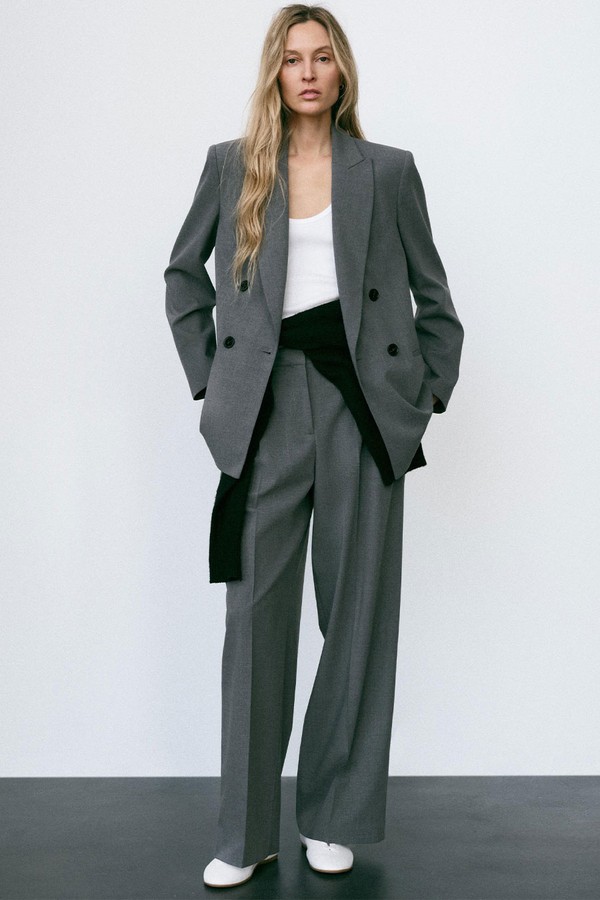 Double-Breasted Blazer With Shoulder Pads from Zara