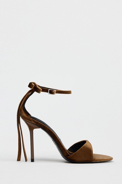 Velvet Effect Heeled Sandals from Zara