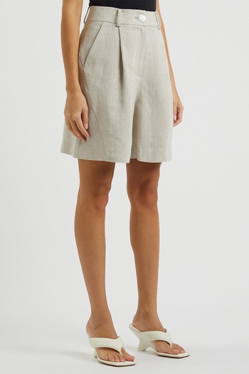 Doris Stone Linen Shorts from Rejina Pyo