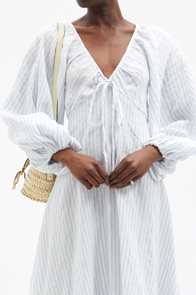 Maribelle Striped Linen-Voile Maxi Dress from Fil De Vie