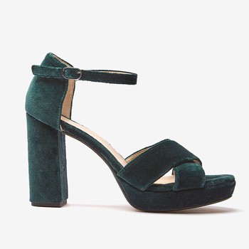 Boo Green Suede Heel Sandals from Mint Velvet