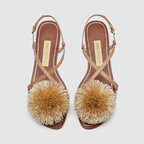 Pom-Pom Sandals from Zara