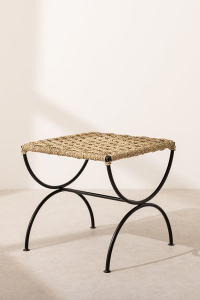Metal & Rope Low Stool from Six The Residence