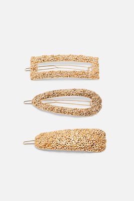 Pack of Textured Hairclips from Zara
