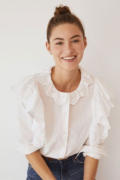 Ruffled Cotton Blouse from Mango