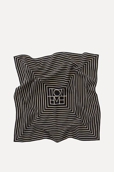 Signature Monogram Silk Scarf Black from Toteme