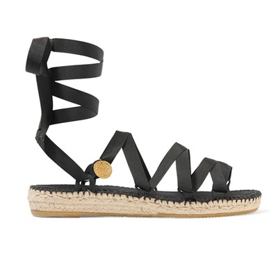 Black Lion Medallion Embellished Grosgrain Espadrilles from Alighieri