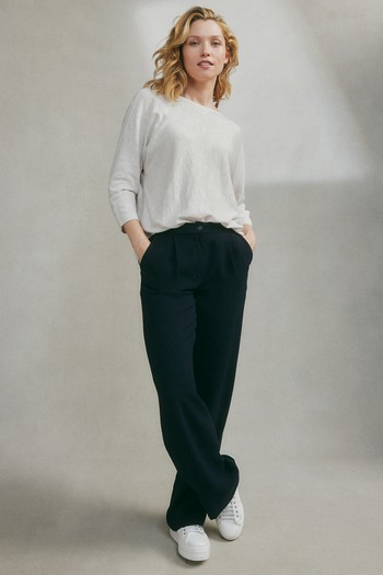 Crepe Wide-Leg Trousers