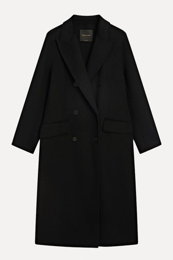 Long Wool Blend Double-Breasted Coat from Massimo Dutti