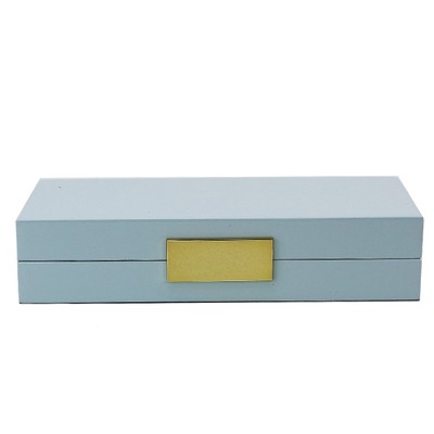 Light Blue Lacquer Box With Gold