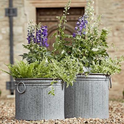 Two Galvanised Planters from Cox & Cox