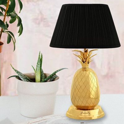 Pineapple Brass Table Lamp from Dutch Hospital Home