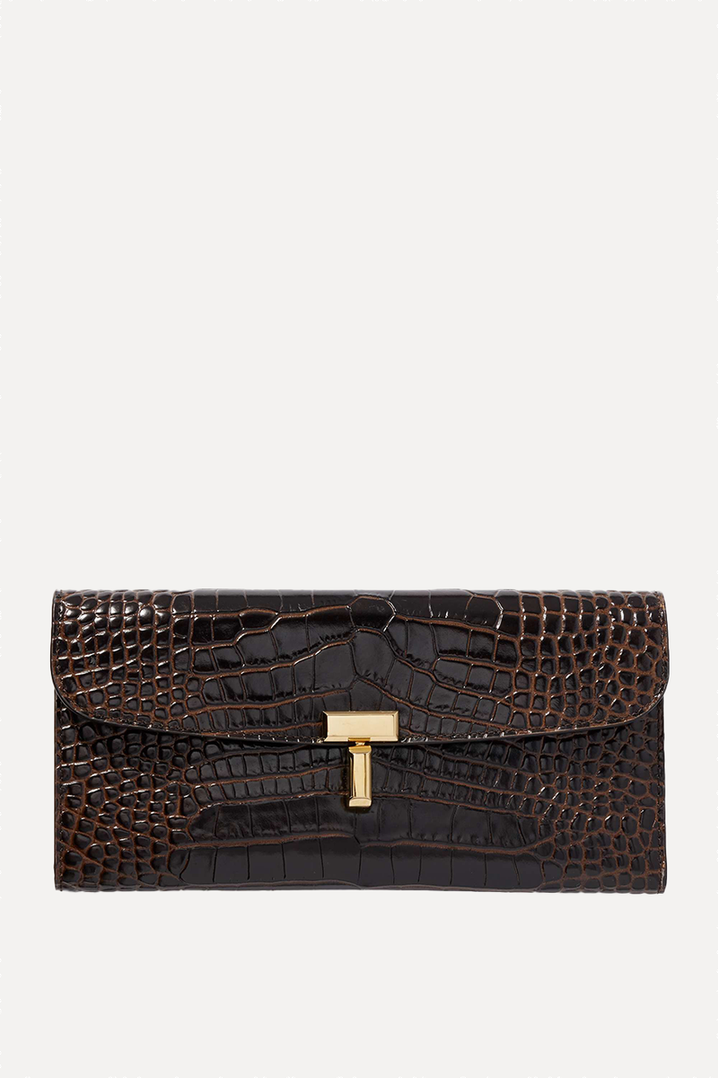 T-Lock Croc-Effect Leather Wallet from Toteme