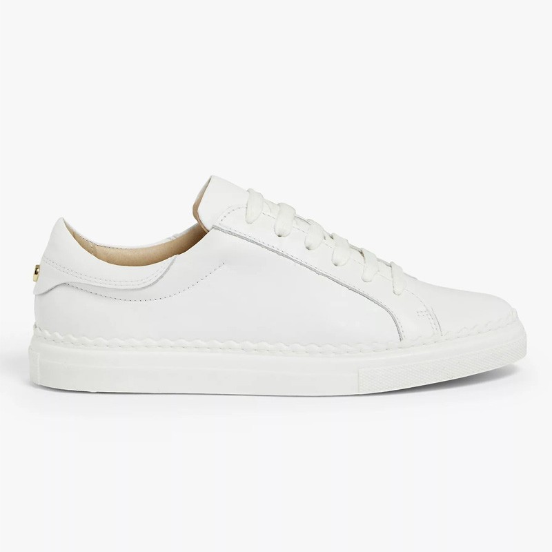 Fiona Scalloped Detail Leather Trainers from John Lewis & Partners