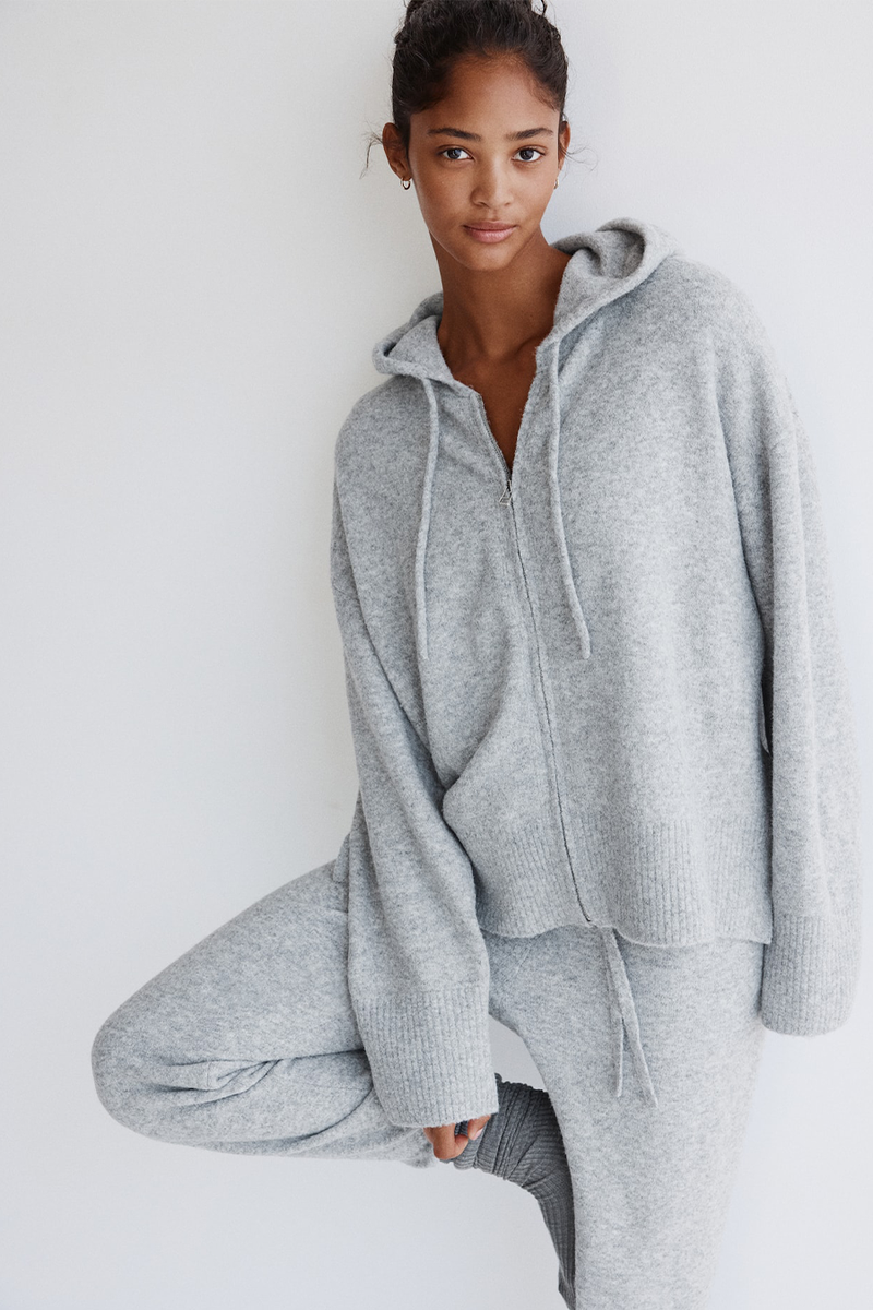 Knitted Zip-Through Hoodie from H&M