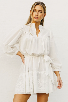 White Embroidered Mini Dress from Jaase