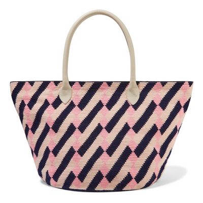 Celio Leather Trimmed Woven Tote from Sophie Anderson 