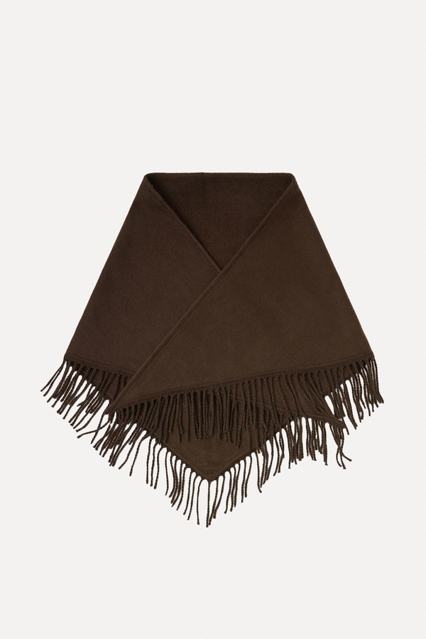 Large Tassel Knit Triangle Scarf from Accessorize