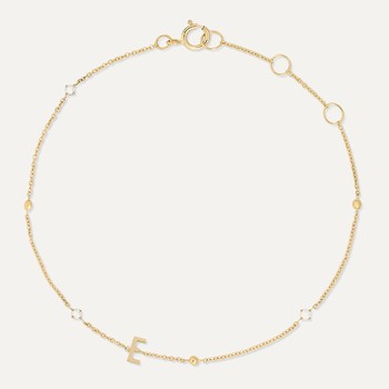 Initial 14-Karat Gold Pearl Bracelet from Stone & Strand