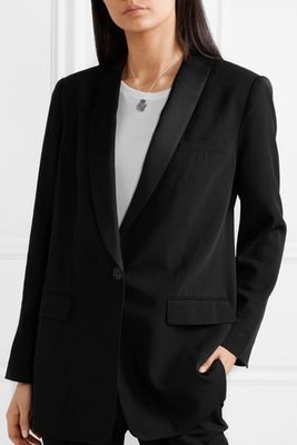 Quincy Satin-Trimmed Crepe Blazer from Equipment