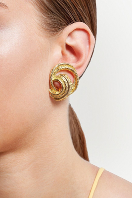 1980s Knot-Detail Clip-On Earrings from Susan Caplan Vintage