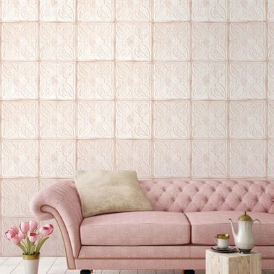 Blush Pink Tin Tile Wallpaper from Woodchip & Magnolia