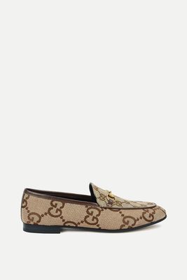 Jordaan Gg-Monogrammed Canvas Loafers from Gucci