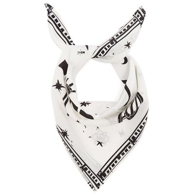 Cosmic Dancer-Print Bandana Silk Scarf from Rockins