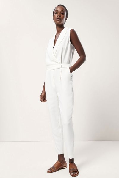 Crossover Jumpsuit with Lapel Collar from Massimo Dutti